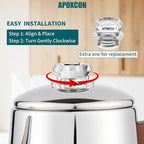APOXCON Electric Coffee Percolator Stainless Steel Coffee Pot with Two Tough Glass Clear Brew Progress Knob & Treated Solid Wood Handle & On/OFF Switch Auto Keep Warm Cordless Serve (8 Cup)