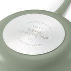 Tramontina Vue All-in-One Plus Pan Set, 5-Quart Ceramic Non Stick Cooking Pan with Glass Lid, Steamer Insert, Beechwood Utensils, Splatter Screen, Pot Holder, Green