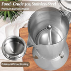 12 Cup Thickened Moka Pot 304 Stainless Steel 600ml Italian Espresso Coffee Maker Stovetop CoffeeMakers Mocha Pot Percolator for Induction Stove Classic Cafe Makers Portable for Easy Brewing