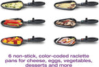 Party Grill & Raclette by Salton | 6-Person Smokeless Indoor Grill | Non-Stick Grill Plate