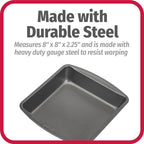 GoodCook Everyday Nonstick Steel Square Pan, 8", Gray