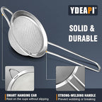 Ydeapi Fine Mesh Small Strainer 2.7 Inch, Metal Mini Sieve with Sturdy Handle, Stainless Steel Strainer for Tea, Juice, Coffee, Matcha Powder, Cocktail, Powdered Sugar