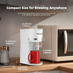 Horavie Mini Single Serve Coffee Maker for K-Cup Pod and Ground Coffee, Fast Brew One Cup Coffee Machine with Descaling Reminder and Viewing Tank, 6 to 12 oz. Brew Sizes, White