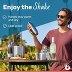 SNOWFOX Premium Vacuum Insulated Stainless Steel Cocktail Shaker, Home Bar Accessories, Elegant Drink Mixer, Leak, Proof Lid With Jigger & Built, In Strainer, Shimmer Gold, 22oz.