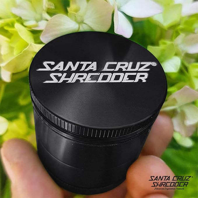 Santa Cruz Shredder Metal Spice Grinder Made in USA (Medium (2.2 Inch), Black)