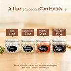 ComSaf 4oz Glass Spice Jars with Airtight Lids (Set of 6), Small Wire Clamp Mason Jars for Herbs, Honey, Jam & DIY Wedding Favors, 120ml Mini Glass Canisters for Pantry & Kitchen Organization