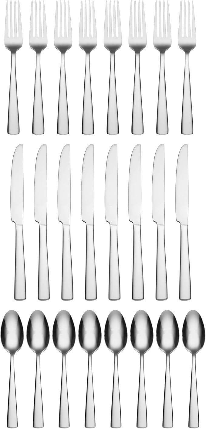 Oneida Chef's Table 24 Piece Everyday Flatware Dining Set, 3.70 LB, Metallic