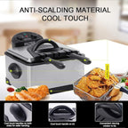 Secura 4 Liters / 17-Cup Stainless-Steel 1700-Watt Electric Deep Fryer with Timer Free Extra Odor Filter, Triple Basket, 4.5 Quarts, Silver