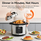 Carori 8 Qt Electric Pressure Cooker, 9-in-1 Multi-Cooker 1000W with IMD Touchscreen, Non-Stick Inner Pot, For Pressure/Slow/Rice Cooking, Steaming, Sauté & Keep Warm, Silver