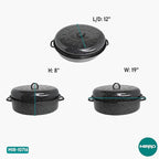 MIRRO 18in Enamel Oval Roaster with Lid, Black