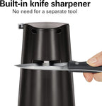 Hamilton Beach Extra-Tall Electric Automatic Can Opener with Easy-Clean Detachable Cutting Lever, Cord Storage, Knife Sharpener, Black (76702)