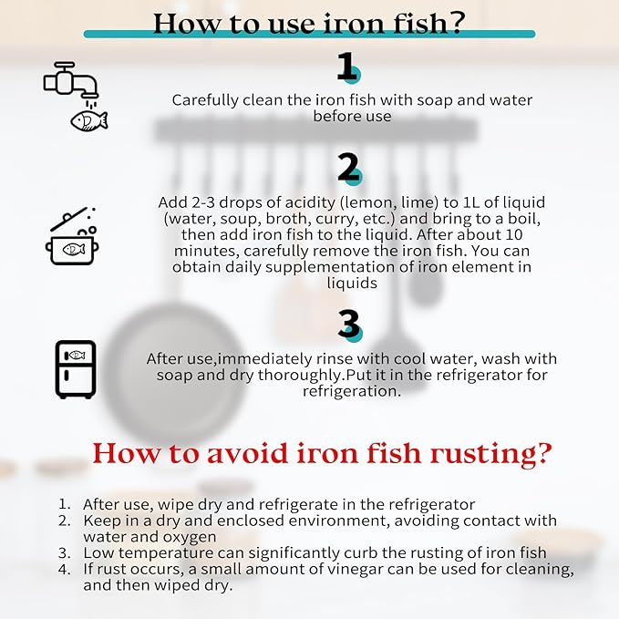 Iron Fish Cooking Tool, Natural Iron Cooking Tool to Add Iron to Food & Water, Safe & Effective Aid for Vegans, Athletes, Pregnant Women and Children (Black 3Pack)