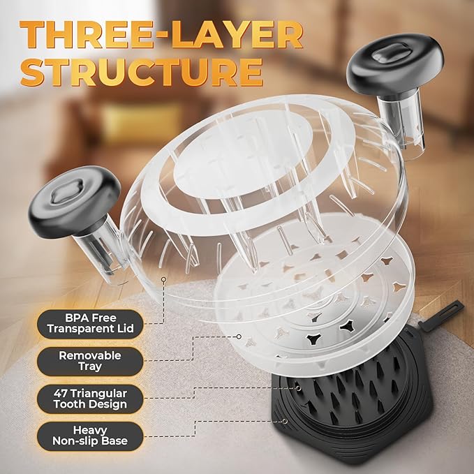 Cleangor Chicken Shredder Tool Twist Large, BPA Free Meat Shredder with Ergonomic Handle, Non-Slip Food Shredder Tool for Pork, Beef, Set of Chicken Breast Shredder with Brush & Fork (1, Orange)