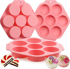 Sidosir 3Pcs Oreo Cookie Chocolate Silicone Mold, 7-Cavity Round Cylinder Oreo Chocolate Cover Molds for Candy, Silicone Baking Molds for Mini Cakes, Jelly