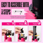Ventray Ginnie Mini Cold Press Juicer, Small Slow Masticating Juicer for Vegetables and Fruits, High Juice Yield, Easy to Clean, Space-Saving, Fit for Personal/Travel/Picnic/Office - Pink