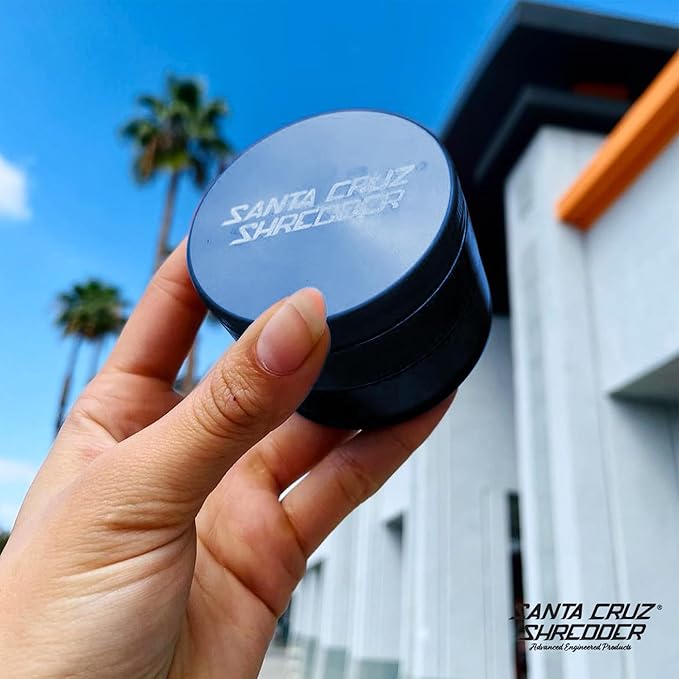 Santa Cruz Shredder Metal Herb Grinder Knurled Top for Stronger Grip 3-Piece Large 2.7" (Blue)