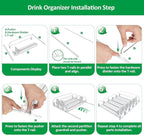 Drink Organizer for Fridge-White Automatic Pusher Glide,12oz 16oz 20oz-Soda Dispenser for Fridge-Holds up to 25 Cans
