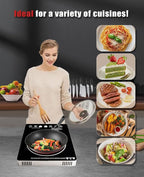 Portable Infrared Burner 2000W Electric Burner with 3 Hours Timer-Electric Hot Plate Touch Control Panel Adjustable Heating Power Glass Plate Electric Cooktop for Cooking (Black 2)