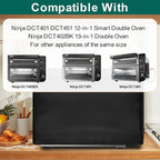 Heavy Duty Air Fryer Oven Cover for Ninja Double Stack DCT451/DCT601/DCT651/DCT401,18.72"Dx17.34"Wx13.40"H, 600D Heat-Resistant Nylon w/Aluminum Foil, Waterproof Dustproof toaster oven covers