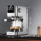 RELEXNOW Espresso Machine, 20 Bar Professional Espresso Coffee Maker with Milk Frother Steam Wand, Hot & Iced Coffee Machine, Compact Stainless Steel Coffee Machine for Cappuccino,Latte,Cold Brew