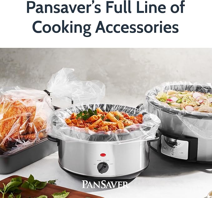 PanSaver Hotel Clear Sheet Pan Liners for Easy Clean Up - Disposable Buffet Pan Liners, Ovenable up to 400F (Half Pan - Deep - 34 x 12 IN)