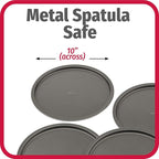 GoodCook Set of 4 Nonstick Steel 10 Inch Personal Pizza Pans Set, Gray