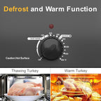 Royalcraft Roaster Oven with Self-Basting Lid, 18qt Electric Roaster with Removable Pan & Rack, Turkey Roaster Oven with Defrost & Warm Function, Stainless Steel, Grey