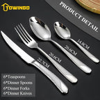 24 Pcs Flatware Set for 6 Persons, Stainless Steel Steak Knife Silverware Set Including Forks and Spoons for Home, Restaurant, Wedding, Party
