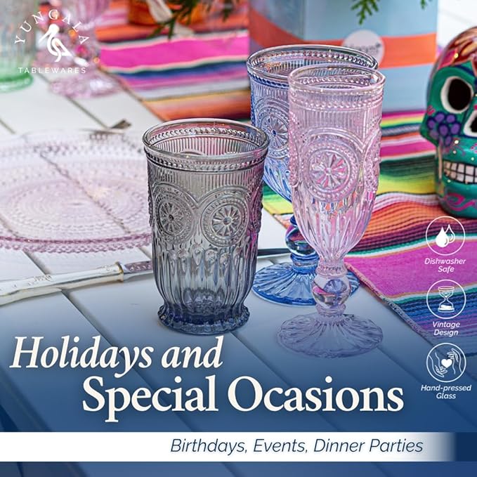 Yungala Multi-colored Highball Drinking Glasses