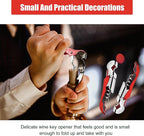 6 Pieces wine key wine opener Professional Waiter Corkscrews Stainless bottle opener Fold Serrated Foil Cutter Key for Family, Company Party,Bars,Restaurants(red)