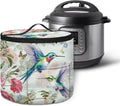 Peony Electric Pressure Cooker Cover Hummingbirds Insulation Handbag Keep Appliance Clean Electric Pressure Cooker Bag with Accessories Pockets