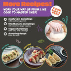MasterChef Junior Kids Dumpling Making Set- 5 Pc Kit- Real Cookware Includes Recipes, Steamer Basket, Mold, Press Measuring Spoons Steamer Paper, Homemade Cooking Party for Dim Sum Soups Chinese Food