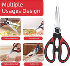 Kitchen Scissor For General Use 2-Packs,Heavy Duty Kitchen Raptor Meat Shears,Dishwasher Safe Cooking Scissors,Stainless Steel Multi-function Scissors For Food,Chicken,Poultry,Fish,Herbs