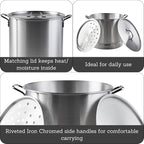 IMUSA Aluminum Steamer Dual Piece Set, 28Qt and 10Qt, Silver