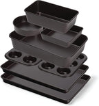 Nonstick Bakeware Set 8 Piece - Stackable Baking Pan Set, Oven safe 450°F, Carbon Steel Baking Set with Muffin, Loaf, Cookie Sheets & Roaster, Easy Storage, BPA-Free (Dark Brown)