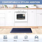 StepRite 4/5 Inch Thick Kitchen Mat Anti Fatigue Mat Kitchen Rugs Kitchen Decor Non-Slip, Stain & Water Resistant, Kitchen Mats Desk Mat for Kitchen, Office, Workshop, Blue, 17'' x 28''