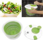 Salad Spinner Dryer Washer, Large Hand Crank Professional Kitchen Gadgets Salad Spinner Hand Cranking Multifunctional Vegetable Spinner Lettuce Greens Dryer Kitchen Tool