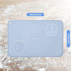 Silicone Pastry Mat 24"*16" Extra Thick Non Stick Baking Mat Food Grade Silicone Dough Rolling Bake Mat with Edge Heightening Blue