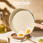 CAROTE 10" Frying Pan Set, Non-Toxic PTFE & PFOA Free Fry Pan & Omelet Pan, Compatible with Induction, Ceramic, Gas Cooktops