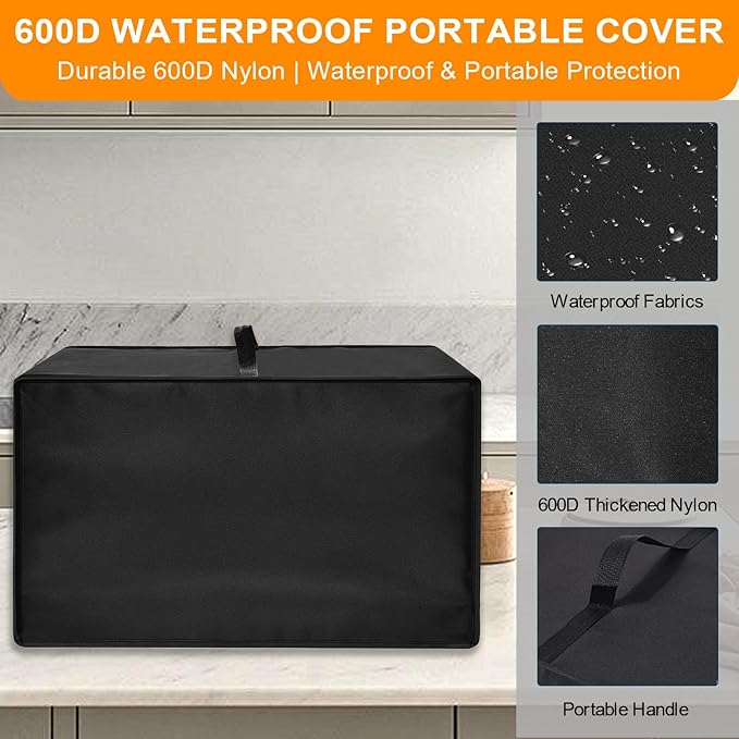 Heavy Duty Air Fryer Oven Dust Cover for Emeril Lagasse Everyday 360 Deluxe/XL,14.97"Dx19.31"Wx10.64"H, 600D Heat-Resistant Nylon w/Aluminum Foil, Waterproof Dustproof Toaster Oven Protector
