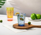 14-ounce Plastic Tumblers, Acrylic Drinking Glasses, set of 6 Blue Reusable Plastic Cups, Stackable, BPA-Free, Shatter-Proof, Dishwasher-Safe