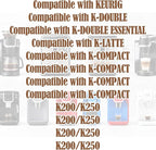 Filter Replacement Parts Starter Kit for Keurig 2.0, Transparent Coffee Maker Cartridge Water Filter Holder Reservoir Accessories with 6pcs Cartridges for K200 K250 K-Compact K-Duo