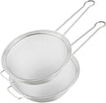 7.87" Fine Mesh Strainer Set with Sturdy Handle, Stainless Steel Sieve Flour Sifter, Kitchen Metal Colander for Rice, Quinoa, Pasta, Fruit, 2 Pack