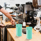 500 Pcs Blue Aqua Coffee Stir Sticks Set Mint Blue Cocktail Straws Coffee Stirrers Holder Acrylic Stir Stick Holder Bar Straws Drink Stirrers for Bar Tea Party Supplies Restaurant Decor 2.7 * 4 Inch