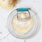ALLTOP Pastry Blender Cutter,Stainless Steel Dough Masher for Butter, Biscuit,Baking, Kneading,Dough, Flakier and Fluffier Pie Crusts, Almond - Hand Kitchen Tool (1 Pack, Turquoise)