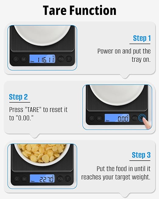 NEXT-SHINE Gram Scale 500g x 0.01g Precision, Mini Pocket Size Scales with 2 Plastic Trays LCD Display, Weighing Coffee Espresso Small Food