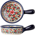 Red Daisy Flower Vintage Style Ceramic Bakeware Casserole Dish Baking Pan Lasagna Pans Baking Dish with Handles for Oven/Cooking/Kitchen-1 PCS-20 OZ