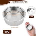 51mm Pressurized Filter Basket 2 Cups Stainless Steel for Semi-Automatic Espresso Coffee Machine, Double Layer Portafilter Perfect for Home Cappuccino Americano Baristas