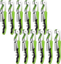 12 Pieces Professional Waiter Corkscrew Wine Openers,Green Wine Keys Opener Stainless Steel Hinges Serrated Foil Cutter for Restaurant Waiters, Sommelier, Bartenders (Green)