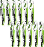 12 Pieces Professional Waiter Corkscrew Wine Openers,Green Wine Keys Opener Stainless Steel Hinges Serrated Foil Cutter for Restaurant Waiters, Sommelier, Bartenders (Green)